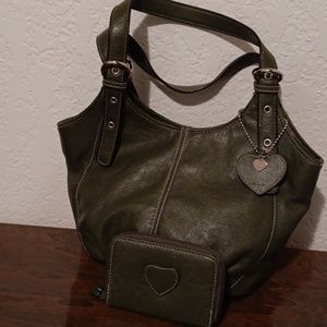 Olive green hobo bag